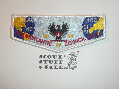 Order of the Arrow Lodge #482 Black Eagle s8 40th Anniversary Flap Patch