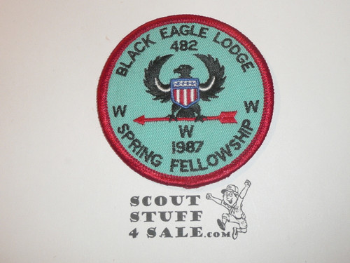 Order of the Arrow Lodge #482 Black Eagle 1987 Fellowship Patch