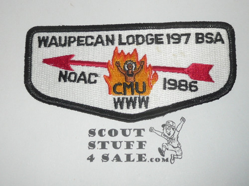 Order of the Arrow Lodge #197 Waupecan s13 1986 NOAC Flap Patch