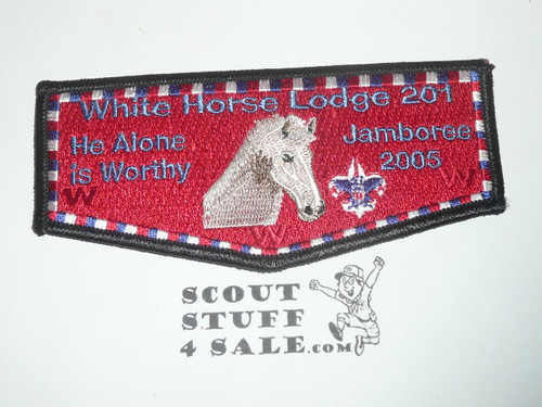 Order of the Arrow Lodge #201 White Horse s23 2005 National Jamboree Flap Patch