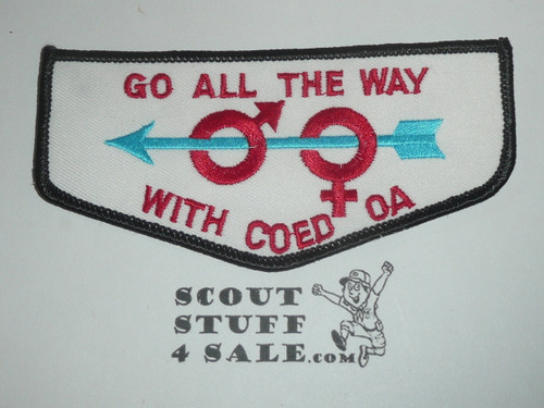 Order of the Arrow SPOOF Go All The Way With Coed OA Flap Patch - Boy Scout