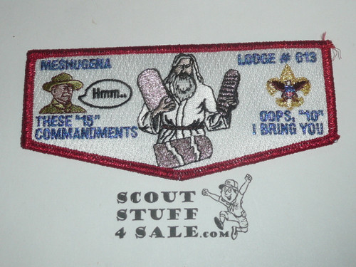 Order of the Arrow SPOOF Meshugena Lodge Flap Patch - Boy Scout