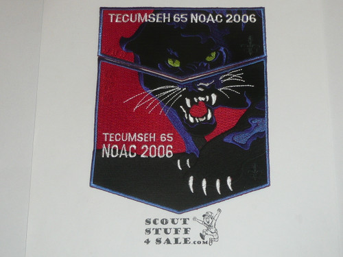 Order of the Arrow Lodge #65 Tecumseh 2006 NOAC 2-piece Flap Patch, blue bdr
