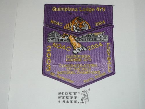 Order of the Arrow Lodge #479 Quinipissa 2004 NOAC 2 Piece Flap Patch Set