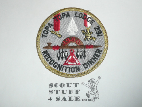 Order of the Arrow Lodge #291 Topa Topa 1990 Recognition Dinner Patch