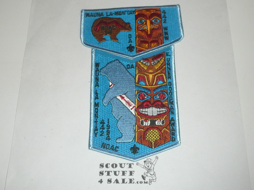 Order of the Arrow Lodge #442 Wauna La-Mon 'Tay 1994 NOAC 2 piece Flap Patch set