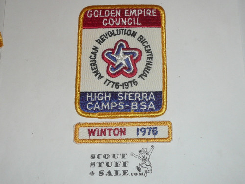 High Sierra Camps Patch, Golden Empire Council, 1976, Camp Winton Segment Patch, segment only