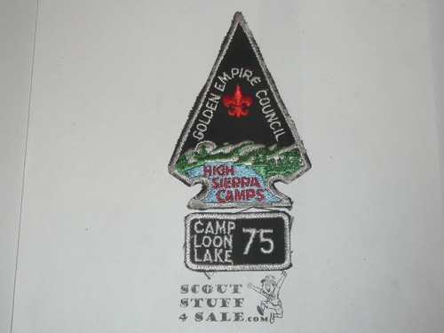 High Sierra Camps Patch, Golden Empire Council, 1975, Camp Loon Lake Segment Patch, segment only