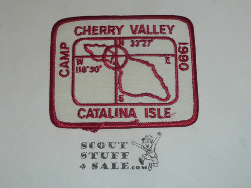 Camp Cherry Valley Patch, San Gabriel Valley Council, wht twill w/red bdr, 1990