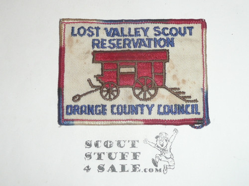 Lost Valley Scout Reservation Patch, Orange County Council, 1970's, RWB bdr, box soiled