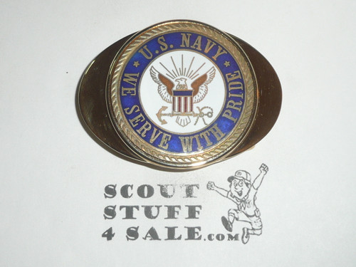 United States Navy Antique Brass Belt Buckle, New in Bag, variety #2