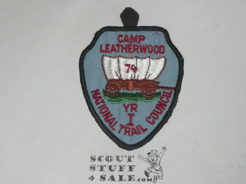 Camp Leatherwood First Year Patch, National Trail Council, 1974
