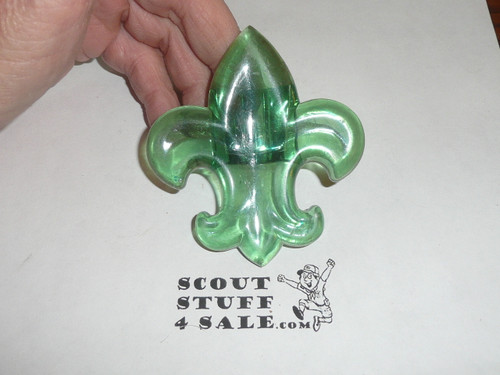 Fleur-de-lis Scout Emblem Neckerchief Slide, green