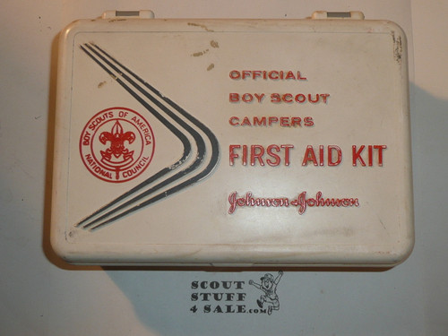 Early 1970s Official boy scout Campers first aid kit, lots of contents and in very good condition