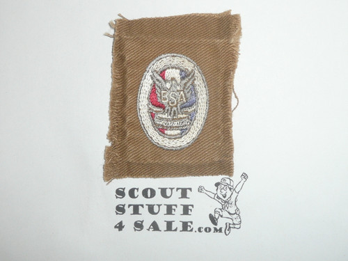 Eagle Scout Patch, Type 1, 1924-1926, early Tan color Cloth, sewn