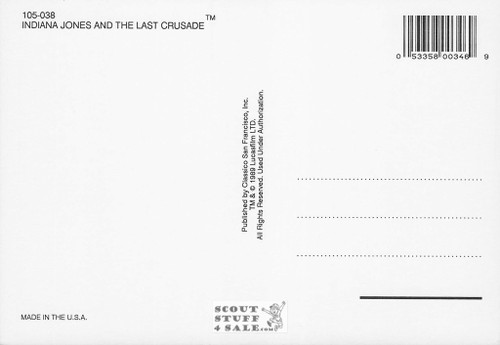 Indiana Jones Last Crusade Postcard by Classico San Francisco #105-038
