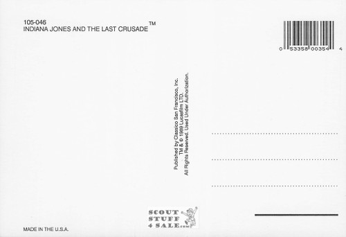 Indiana Jones Last Crusade Postcard by Classico San Francisco #105-046