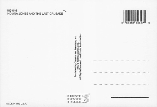 Indiana Jones Last Crusade Postcard by Classico San Francisco #105-049