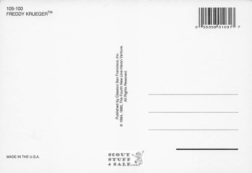 Nightmare on Elm Freddy Krueger Postcard by Classico San Francisco #105-100