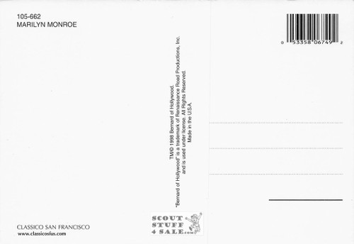 Marilyn Monroe Postcard by Classico San Francisco #105-662