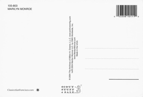 Marilyn Monroe Postcard by Classico San Francisco #105-803