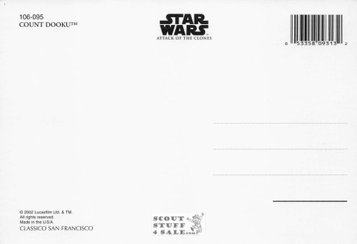 Star Wars Attack of the Clones Postcard, Count Dooku by Classico SF #106-095