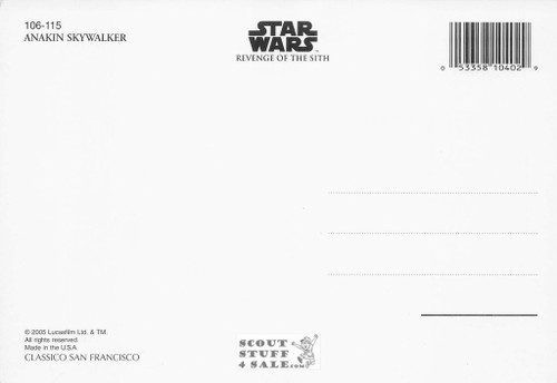 Star Wars Revenge of the Sith Postcard, Anakin Skywalker, Classico #106-115