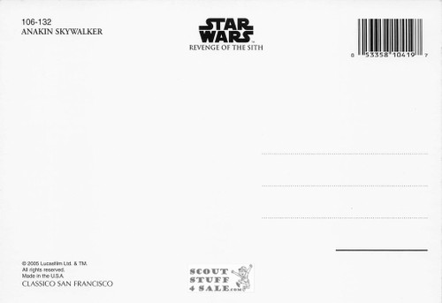 Star Wars Revenge of the Sith Postcard, Anakin Skywalker, Classico #106-132