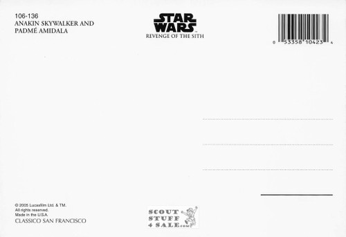 Star Wars Revenge of the Sith Postcard, Anakin & Padma, Classico #106-136