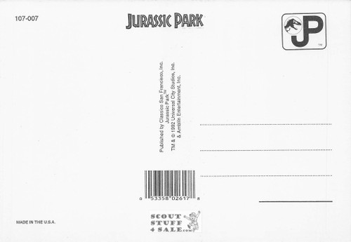 Jurassic Park Movie Postcard by Classico San Francisco #107-007