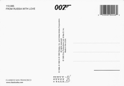 From Russia With Love 007 Movie Postcard by Classico San Francisco #110-085