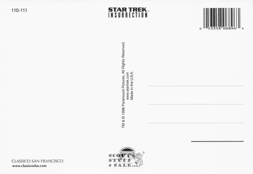 Star Trek Insurrection Movie Postcard by Classico San Francisco #110-111