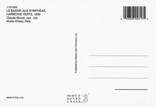 Le Bassin Aux Nympheas by Claude Monet Painting Postcard by Classico #115-009