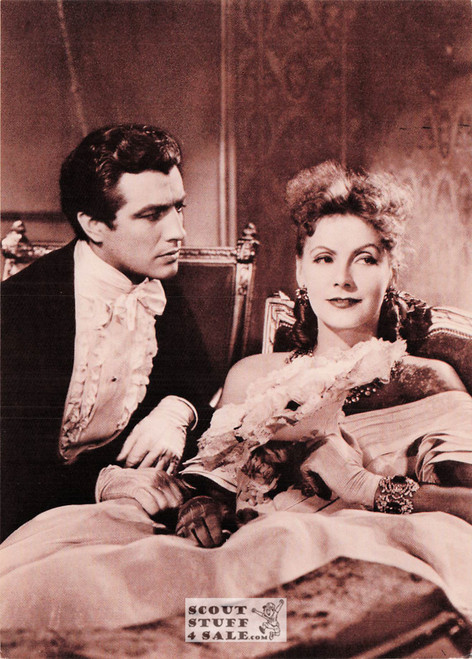Robert Taylor & Greta Garbo Sepia Postcard by Ludlow Sales #136-092 / FC92