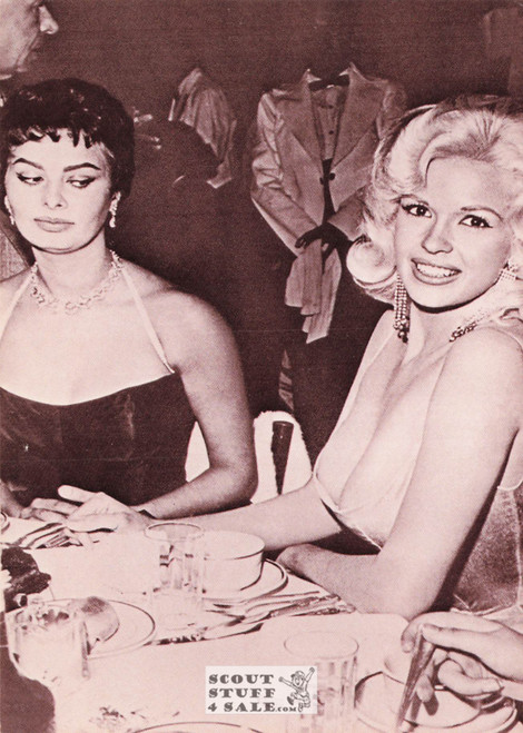 Sophia Loren-Jane Mansfield Sepia Postcard Classico SF/Ludlow #136-103