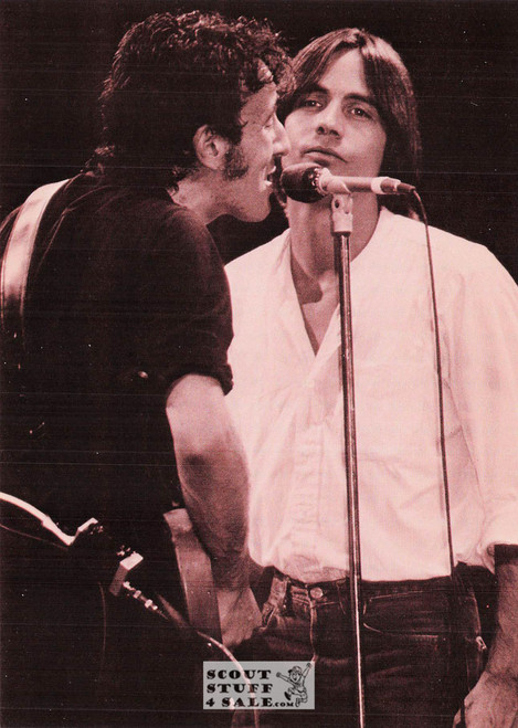 Bruce Springsteen & Jackson Browne Sepia Postcard by Foto Parjetas #136-215