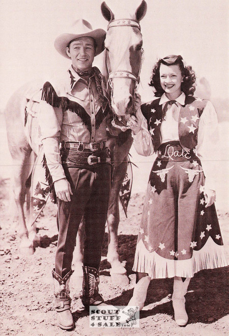 Roy Rogers & Dale Evans Sepia Postcard by Classico SF Ludlow Coll #136-260