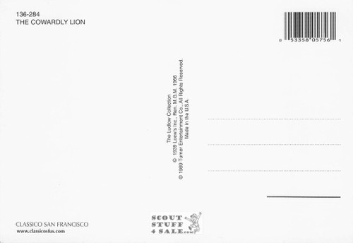 The Cowardly Lion Wizard of Oz  Sepia Postcard Classico SF/Ludlow #136-284/FC284