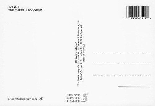 The Three Stooges Sepia Postcard by Classico SF/Ludlow #136-291