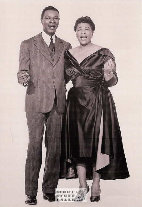 Nat King Cole & Ella Fitzgerald Sepia Postcard Classico SF/Ludlow #136-420