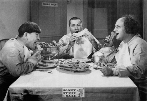 The Three Stoogies Black/White Postcard by Classico SF/Ludlow #136-449