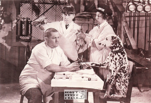 The Three Stoogies Black/White Postcard by Classico SF/Ludlow #136-463