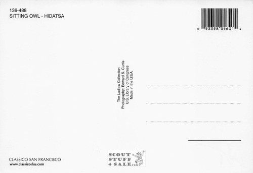 Sitting Owl - Hidatsa Black/White Postcard by Classico SF/Ludlow #136-488