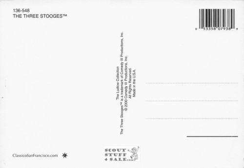 The Three Stoogies Black/White Postcard by Classico SF/Ludlow #136-548