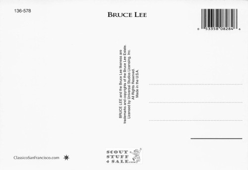 Bruce Lee Black/White Postcard by Classico San Francisco #136-578