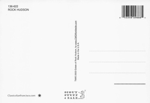 Rock Hudson Black/White Postcard by Classico San Francisco #136-622