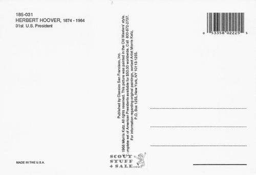 Herbert Hoover President Painting Postcard Morris Katz by Classico #185-031