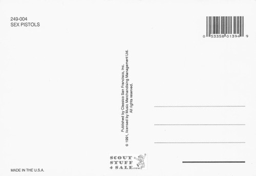 Sex Pistols Postcard by Classico San Francisco #249-004