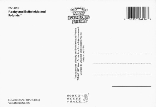 Rocky and Bullwinkle Postcard by Classico San Francisco #253-015