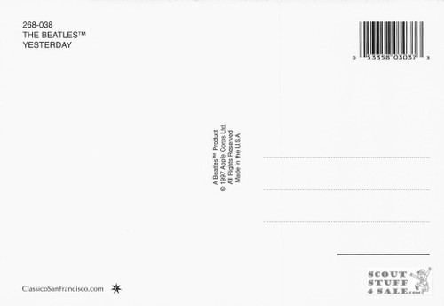 The Beatles Yesterday Postcard by Classico San Francisco #268-038